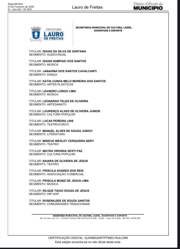3cdf9179-47e7-4310-bcf9-91b16c541e44-740x1024 Eleição do Conselho de Cultura abre inscrições para eleitores e divulga candidaturas deferidas; confira