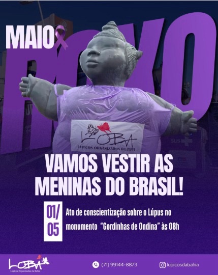 3e5ef7bc-3be4-4d0c-af0a-40ca38366d21 Maio Roxo mobiliza Salvador com ações de conscientização e apoio a pessoas com lúpus